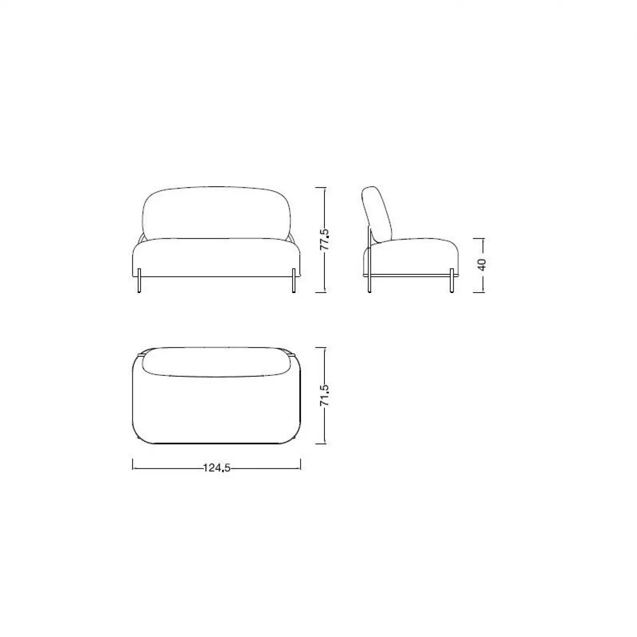 Диван SOFA 06-02 (2-х местный) серый HE512-11 ESF