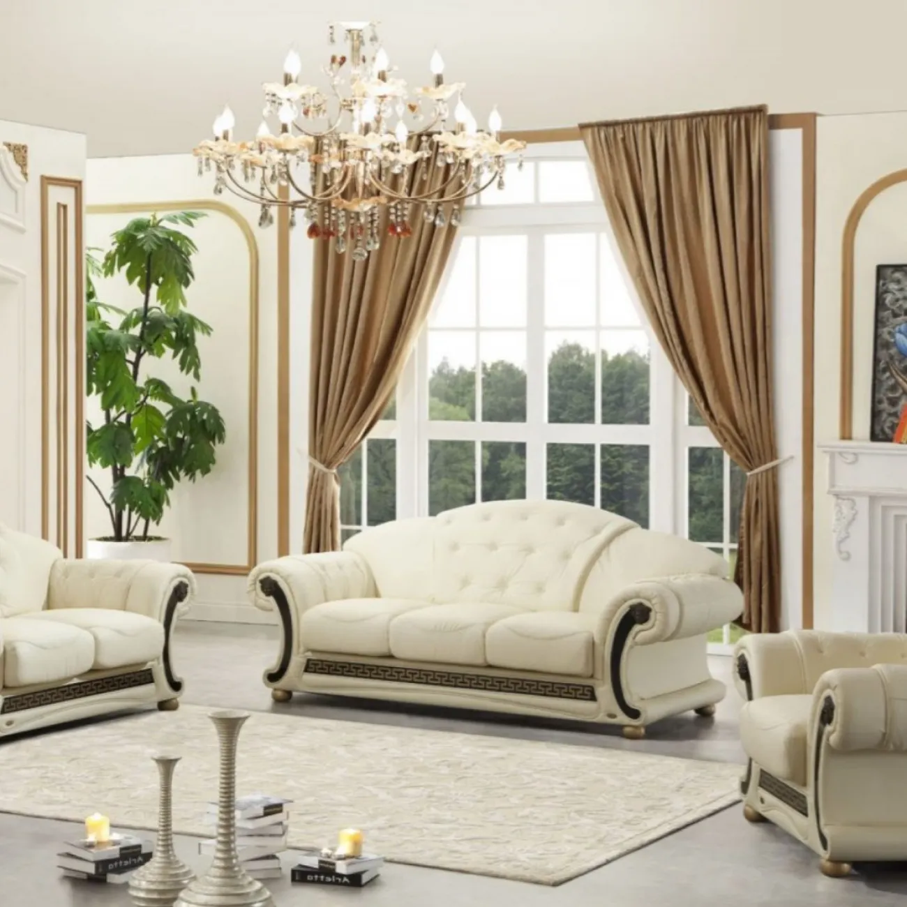 Диван Versace (3-х местный) белый ESF