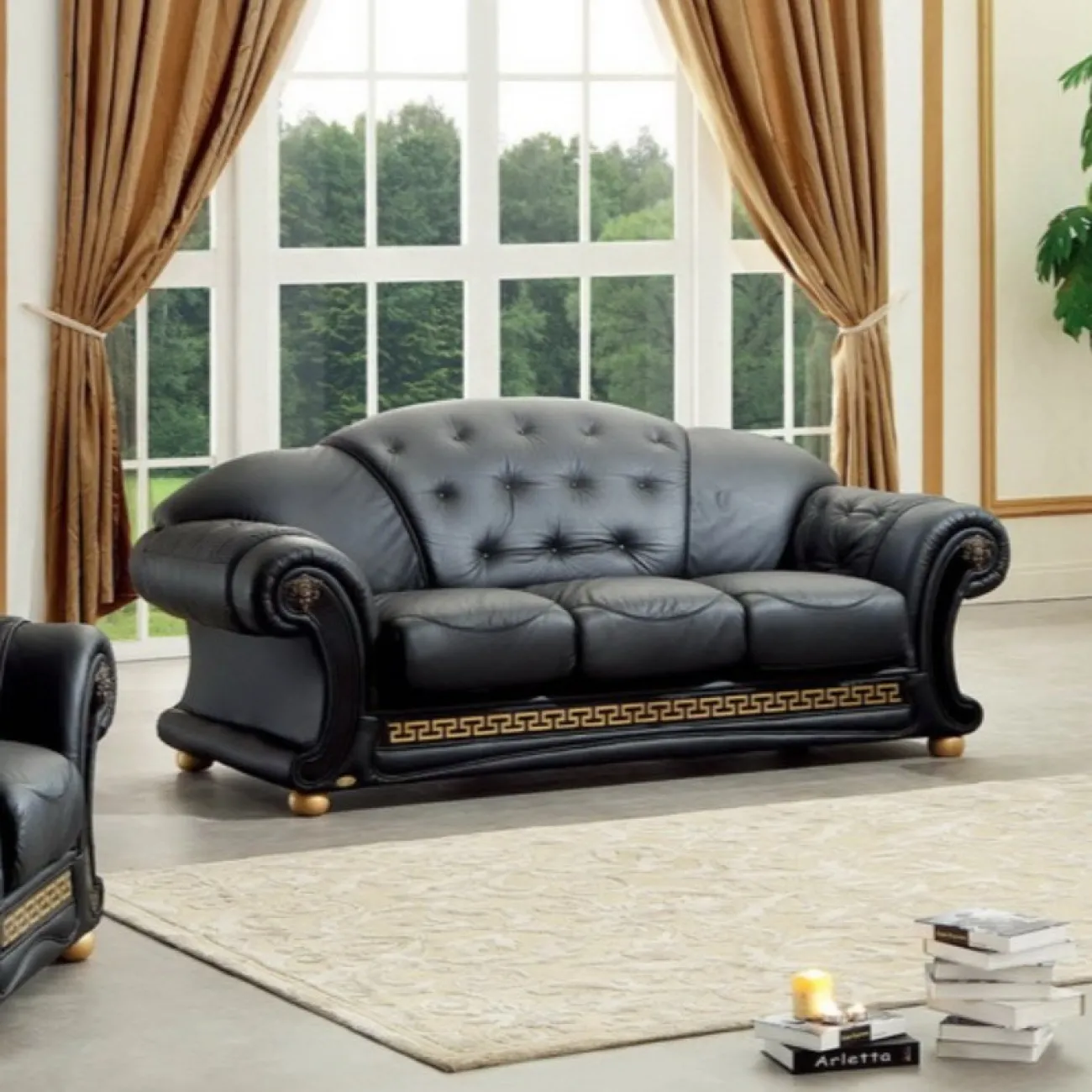 Диван Versace (3-х местный) черный ESF