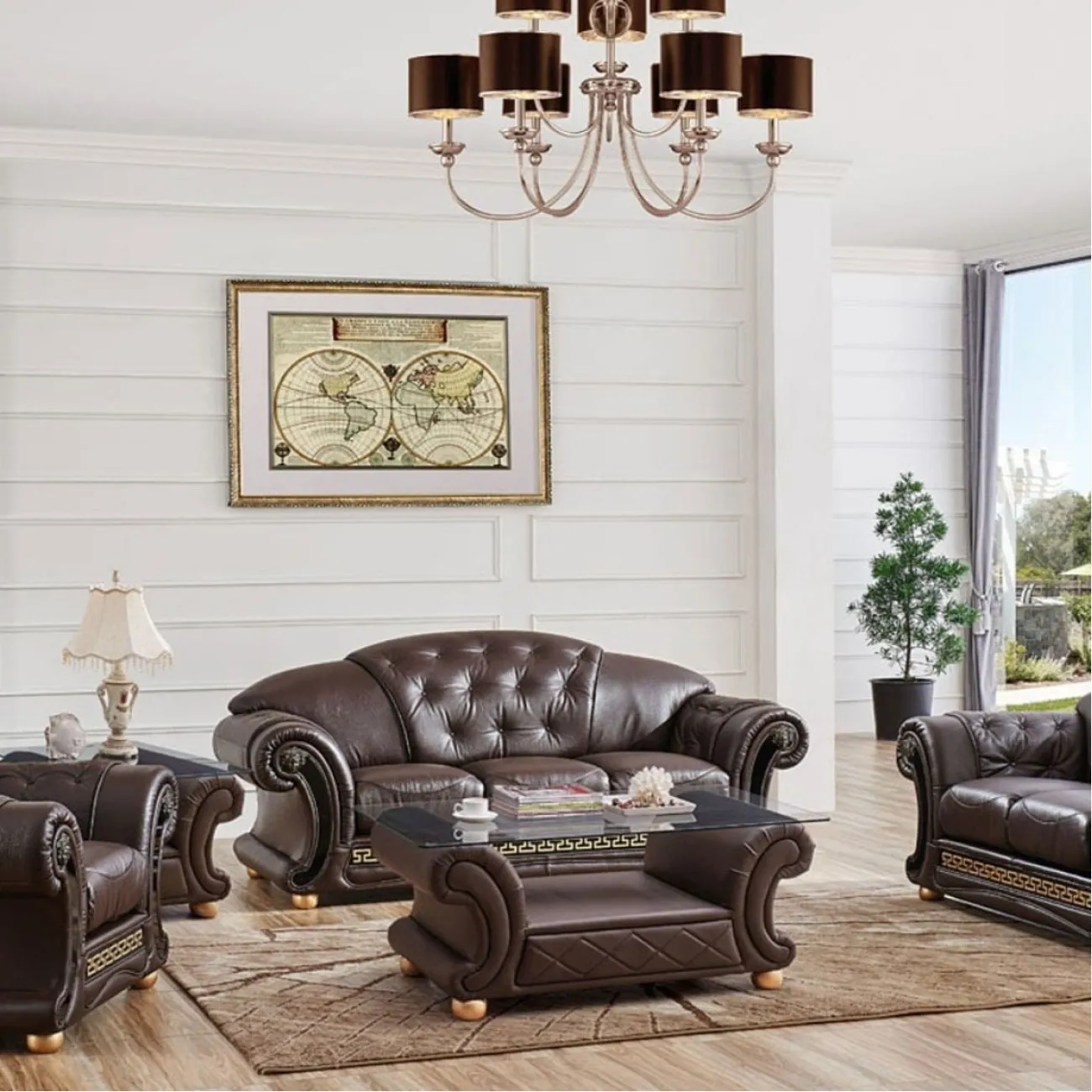 Диван Versace (3-х местный) коричневый 37 (VERSUS) ESF