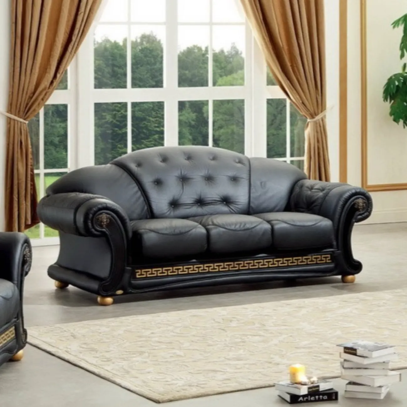 Диван-кровать Versace (3-х местный) черный (VERSUS) ESF