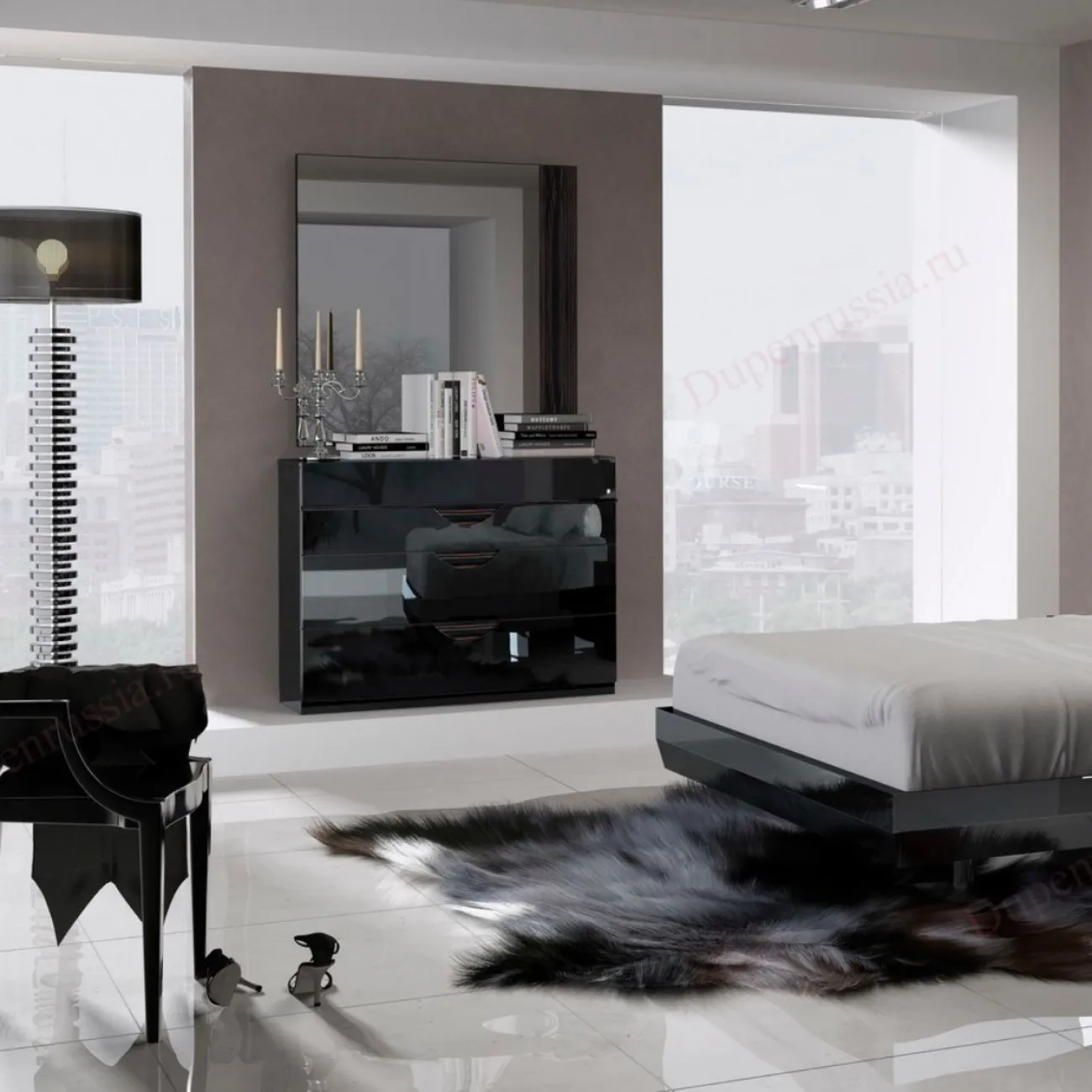 Зеркало  FENICIA 5100 MARBELLA черный ESF