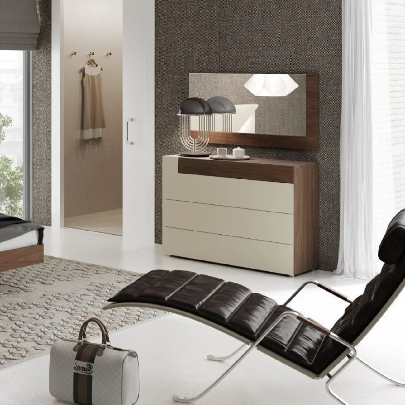 Зеркало ELENA 4527M arena matt/орех ESF 