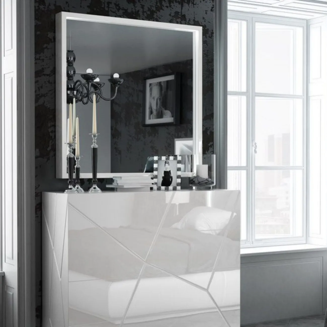 Зеркало FRANCO KIU 1260 белый ESF Зеркало FRANCO KIU 1260 белый ESF