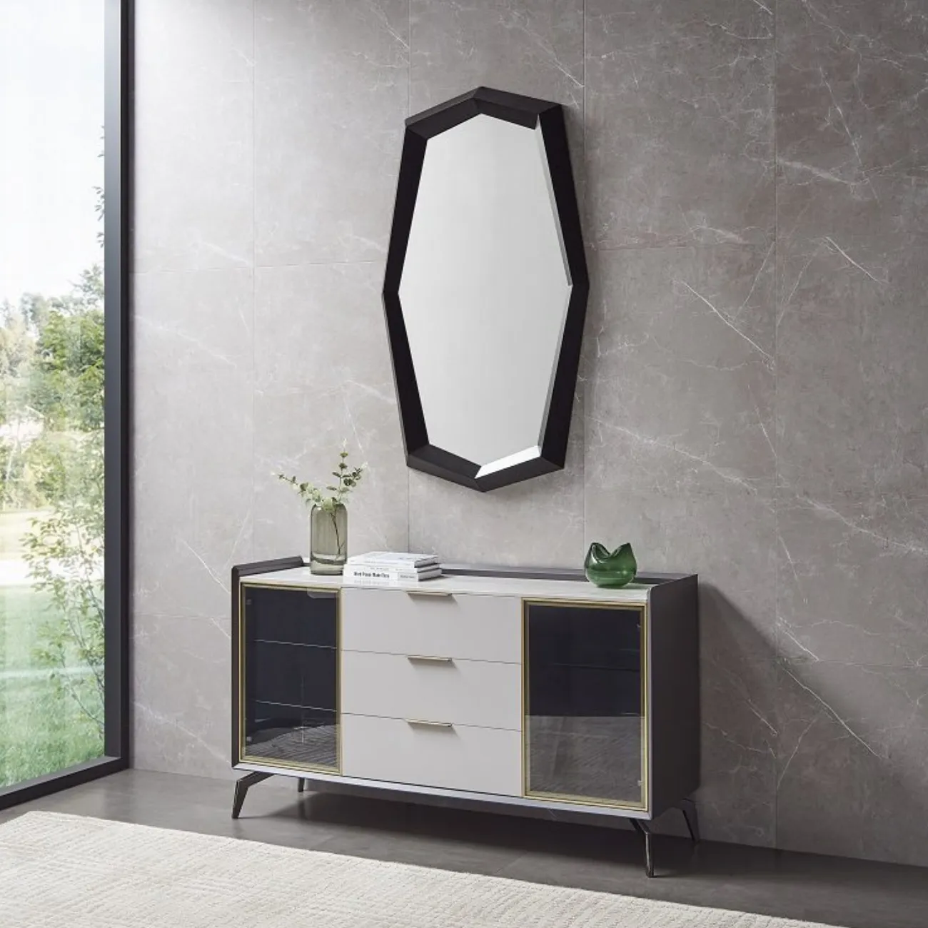 Зеркало S052K черный матовый ESF 