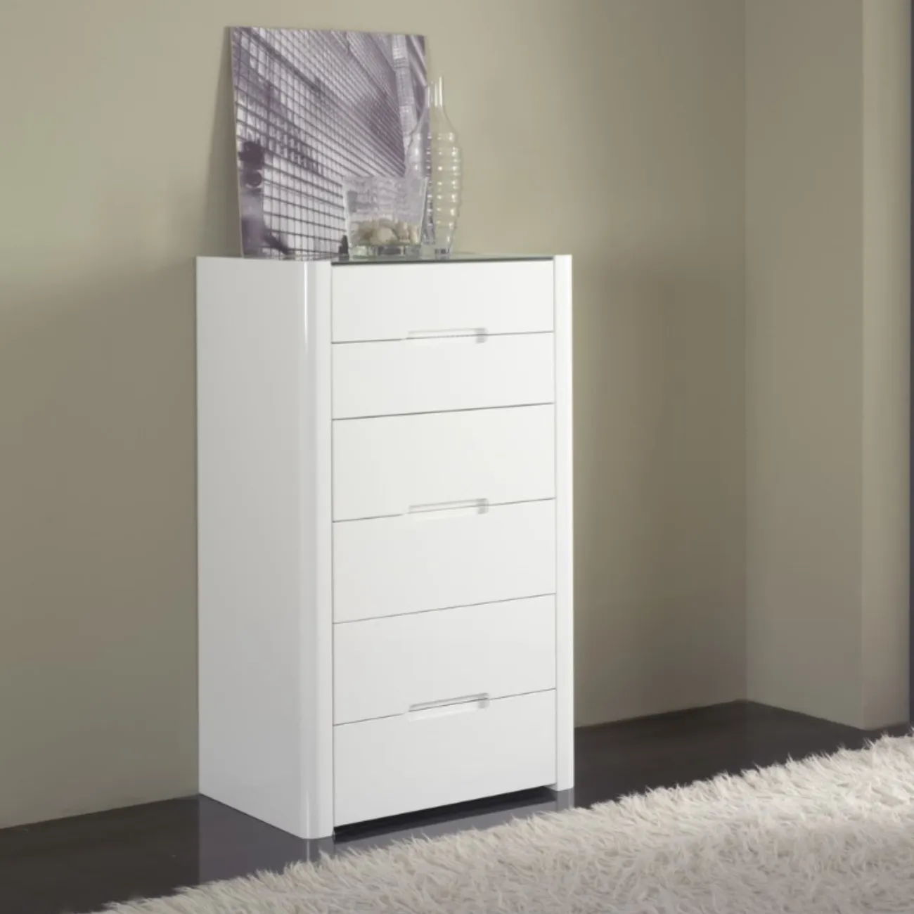 Комод вертикальный S-110 белый ESF 