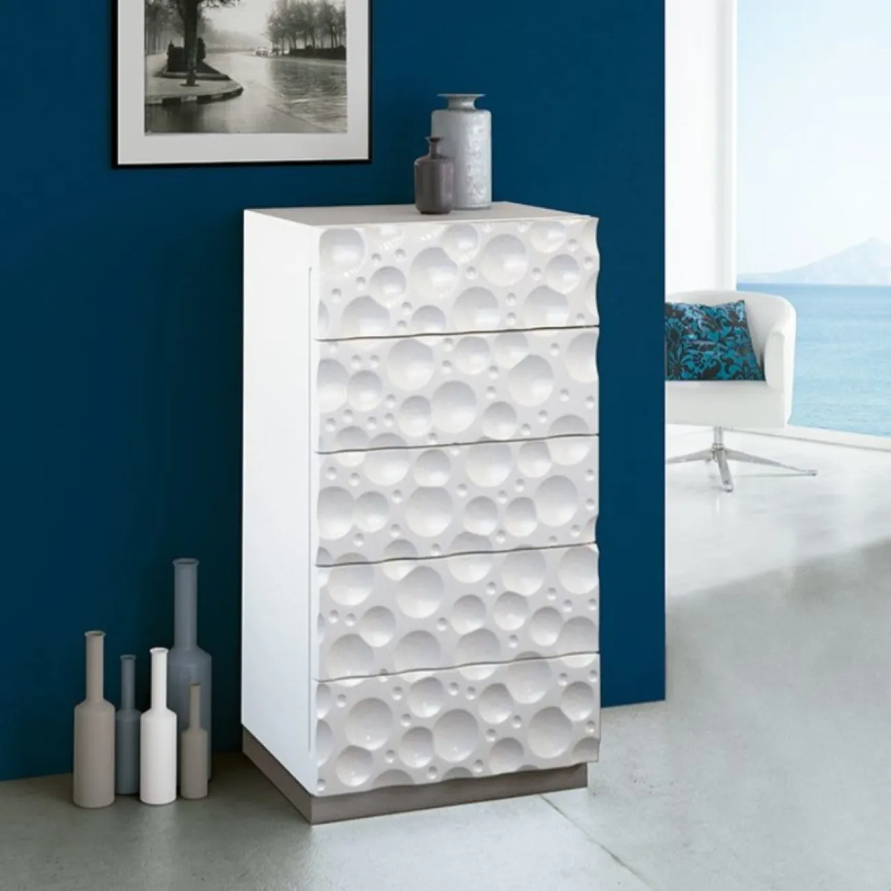 Комод вертикальный S-150 белый ESF 