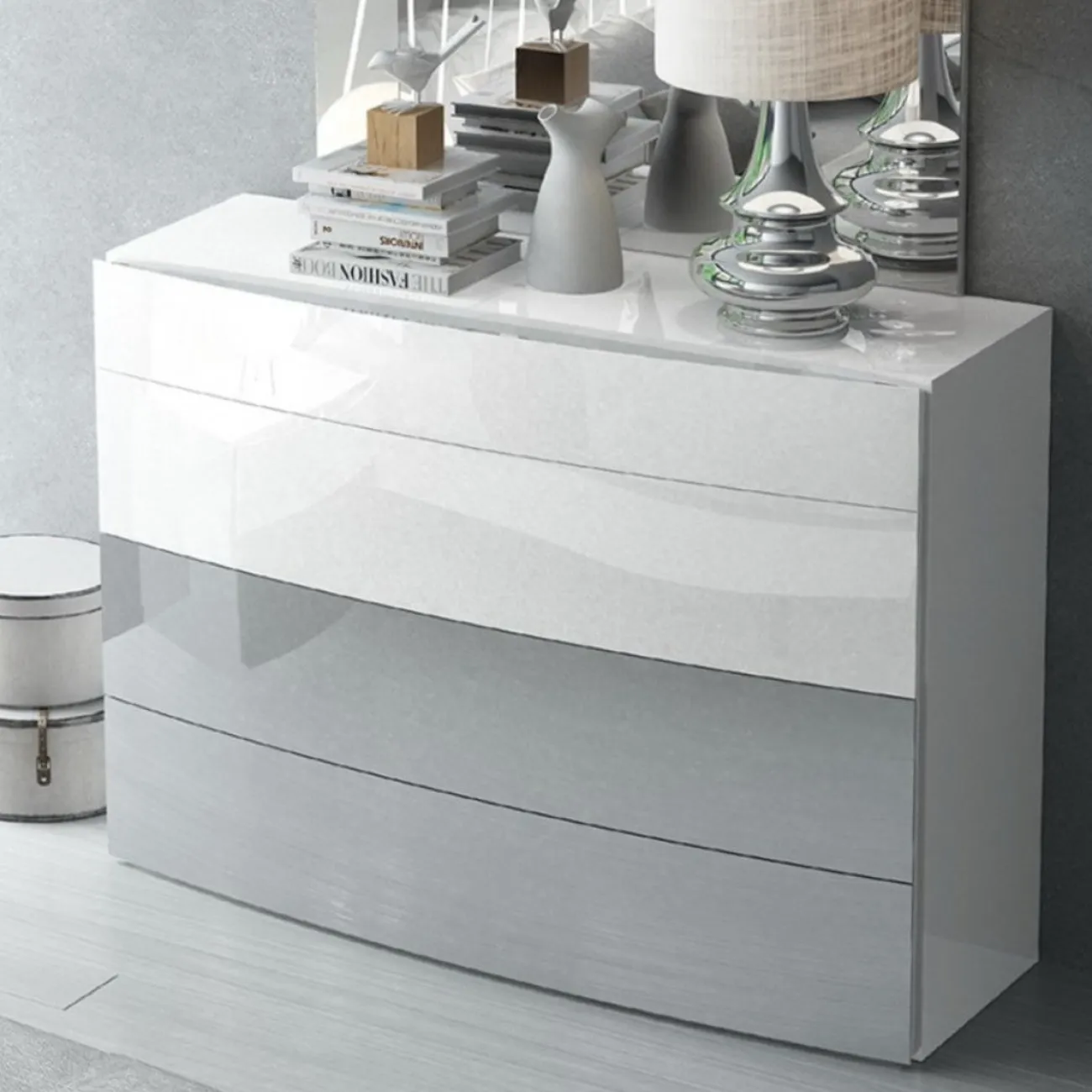 Комод горизонтальный FENICIA 910C белый/серый ESF Комод горизонтальный FENICIA 910C белый/серый ESF