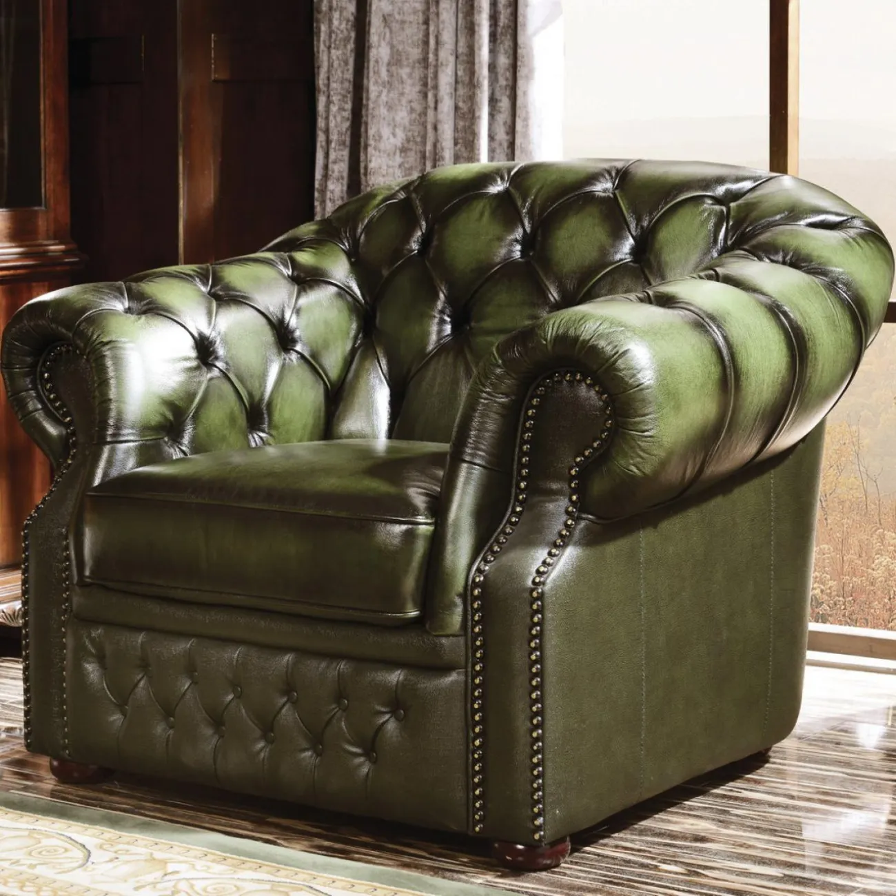 Кресло B-128  цвет зеленый ESF