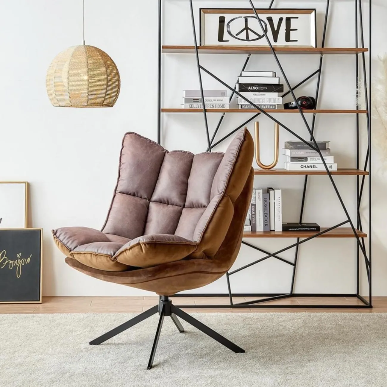 Кресло DC-1565F  малое коричневый/коричневый ESF