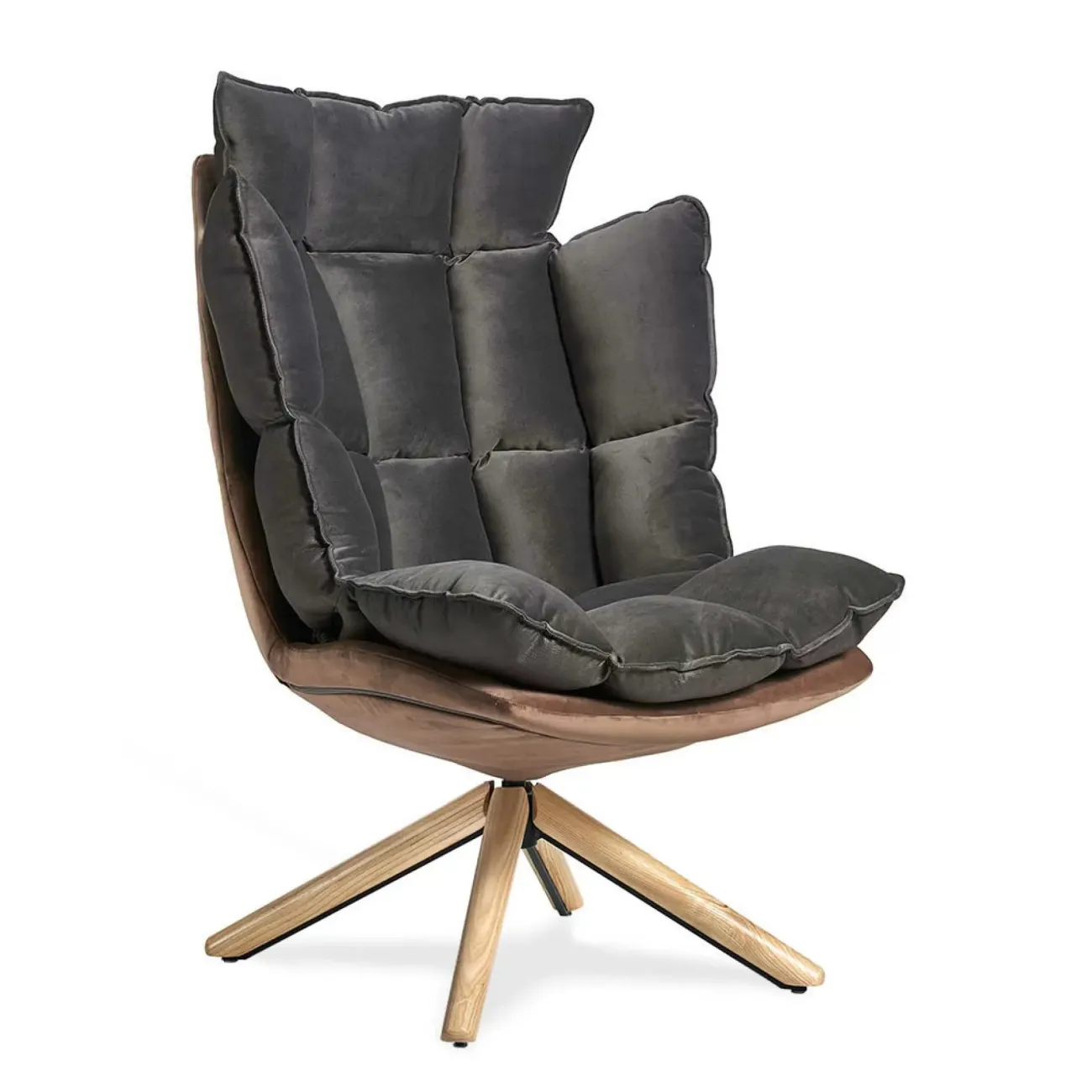 Кресло DС-1565C коричневый HE510-24B/серый ESF