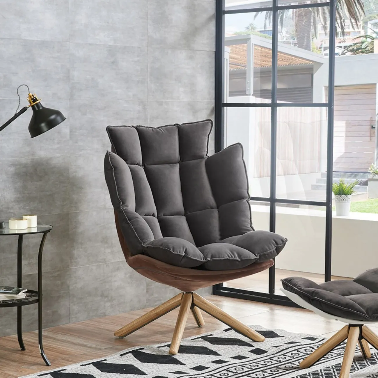 Кресло DС-1565C коричневый HE510-24B/серый ESF