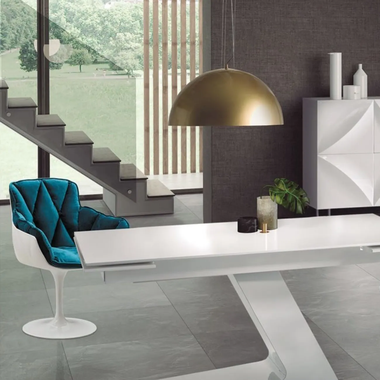 Кресло DС-1571D Marin blue fabric 7033-29 ESF 