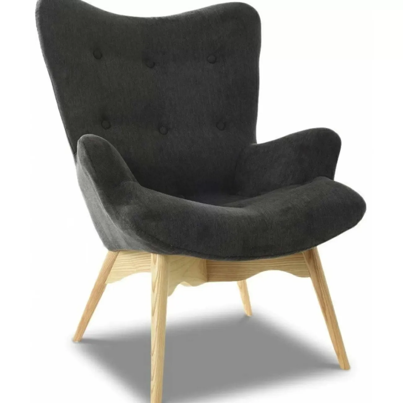 Кресло DС-917 цвет графит HE 492-10 ноги ясень-01 ESF Кресло DС-917 цвет графит HE 492-10 ноги ясень-01 ESF