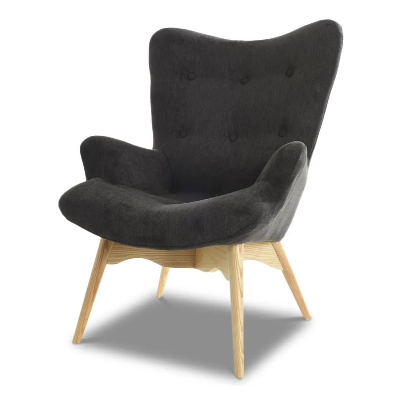 Кресло DС-917 цвет графит HE 492-10 ноги ясень-01 ESF Кресло DС-917 цвет графит HE 492-10 ноги ясень-01 ESF