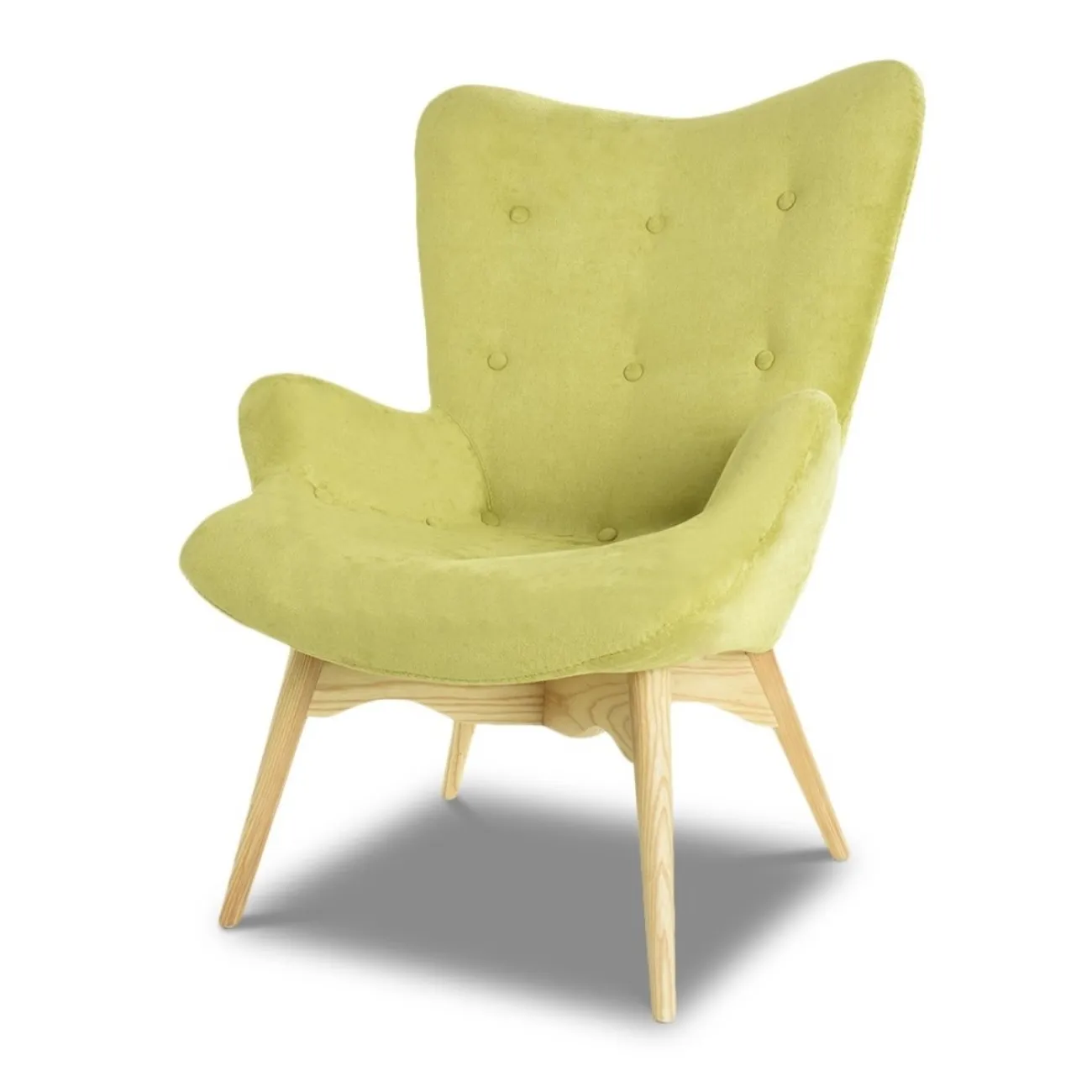 Кресло DС-917 цвет оливковый YR2214-12  ноги ясень-01 ESF