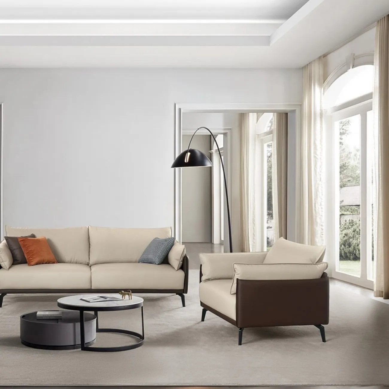 Кресло ELEGANTE NAPPA ELSF015 бежевый 6615-коричневый ESF
