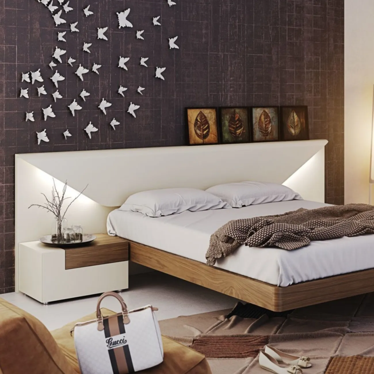 Кровать ELENA (160х200) arena matt / орех ESF Кровать ELENA (160х200) arena matt / орех ESF