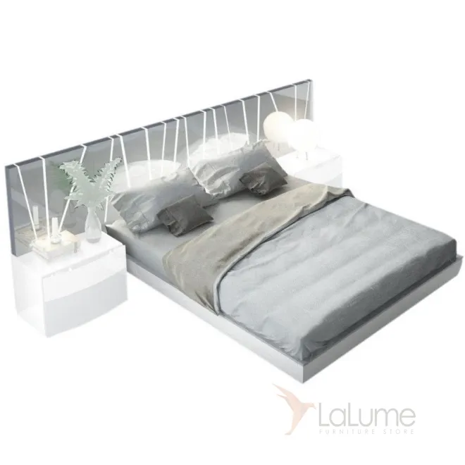 Кровать FENICIA 606 (180 х200) белый/серый без ящика для белья ESF 