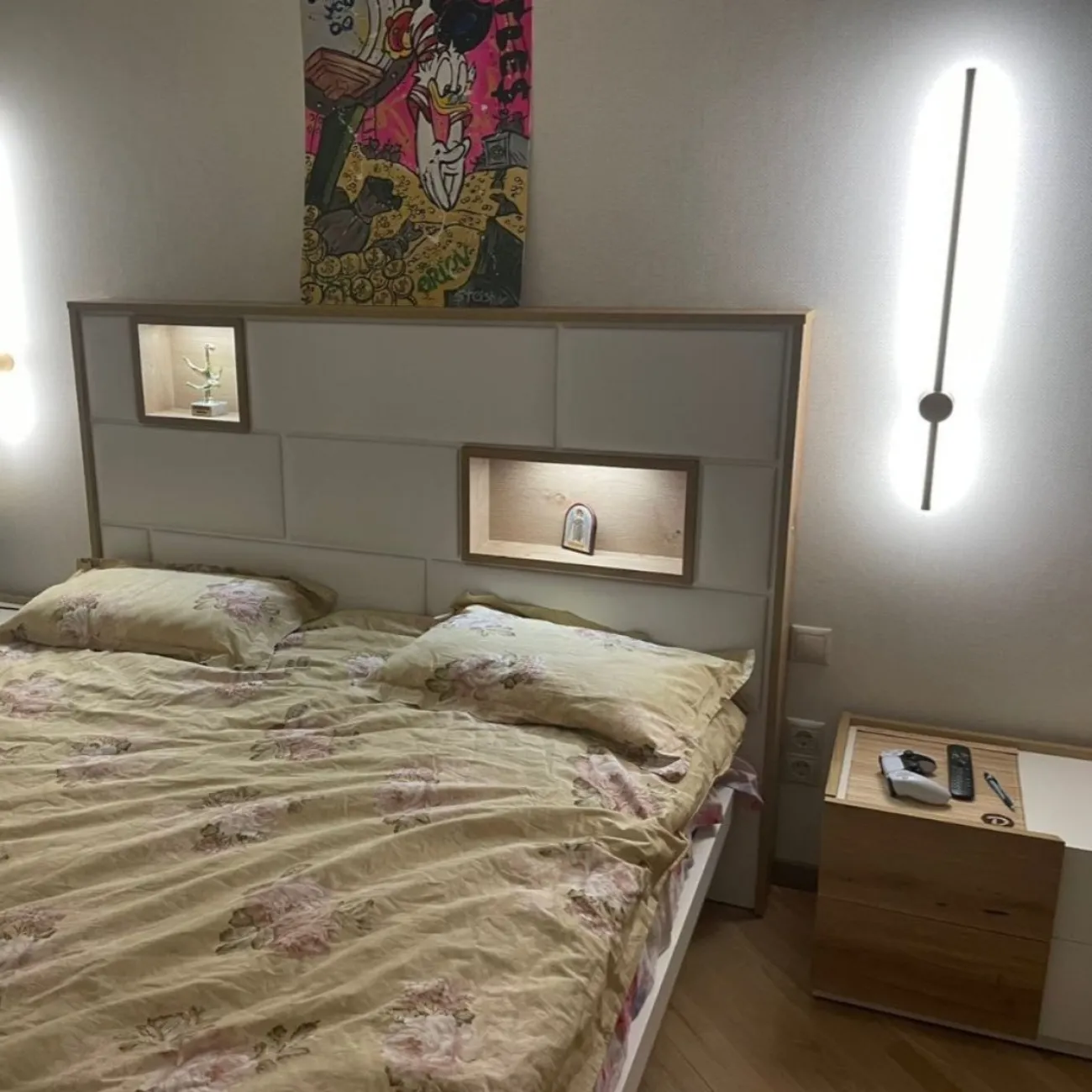 Кровать FENICIA 611 (160 х200) с подсветкой, 2 тумбочки, комод, зеркало  ESF 