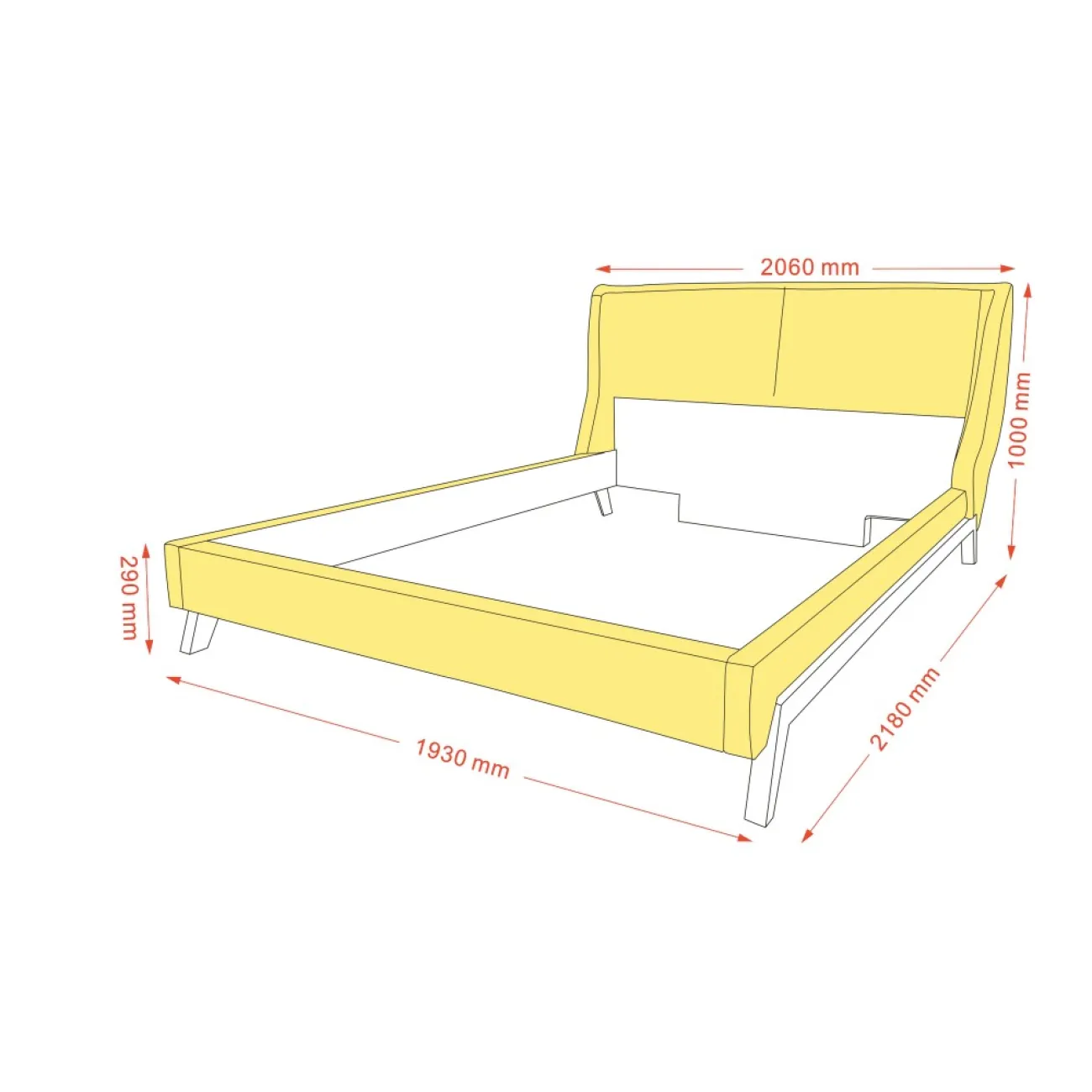 Кровать GC1705 (180-200) темно серый FA905-33 ESF 
