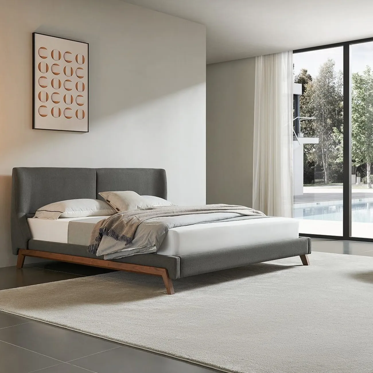 Кровать GC1705 (180-200) темно серый FA905-33 ESF 