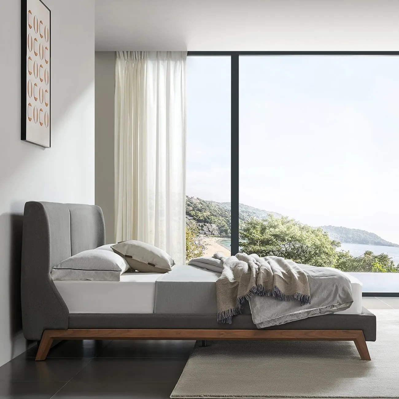 Кровать GC1705 (180-200) темно серый FA905-33 ESF 