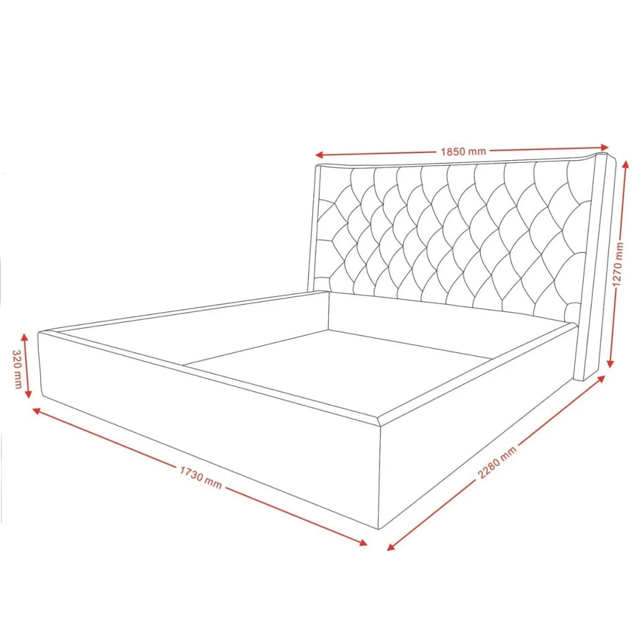 Кровать GC1726 (160-200) бежевый FA272-01с ящиком для белья ESF Кровать GC1726 (160-200) бежевый FA272-01с ящиком для белья ESF