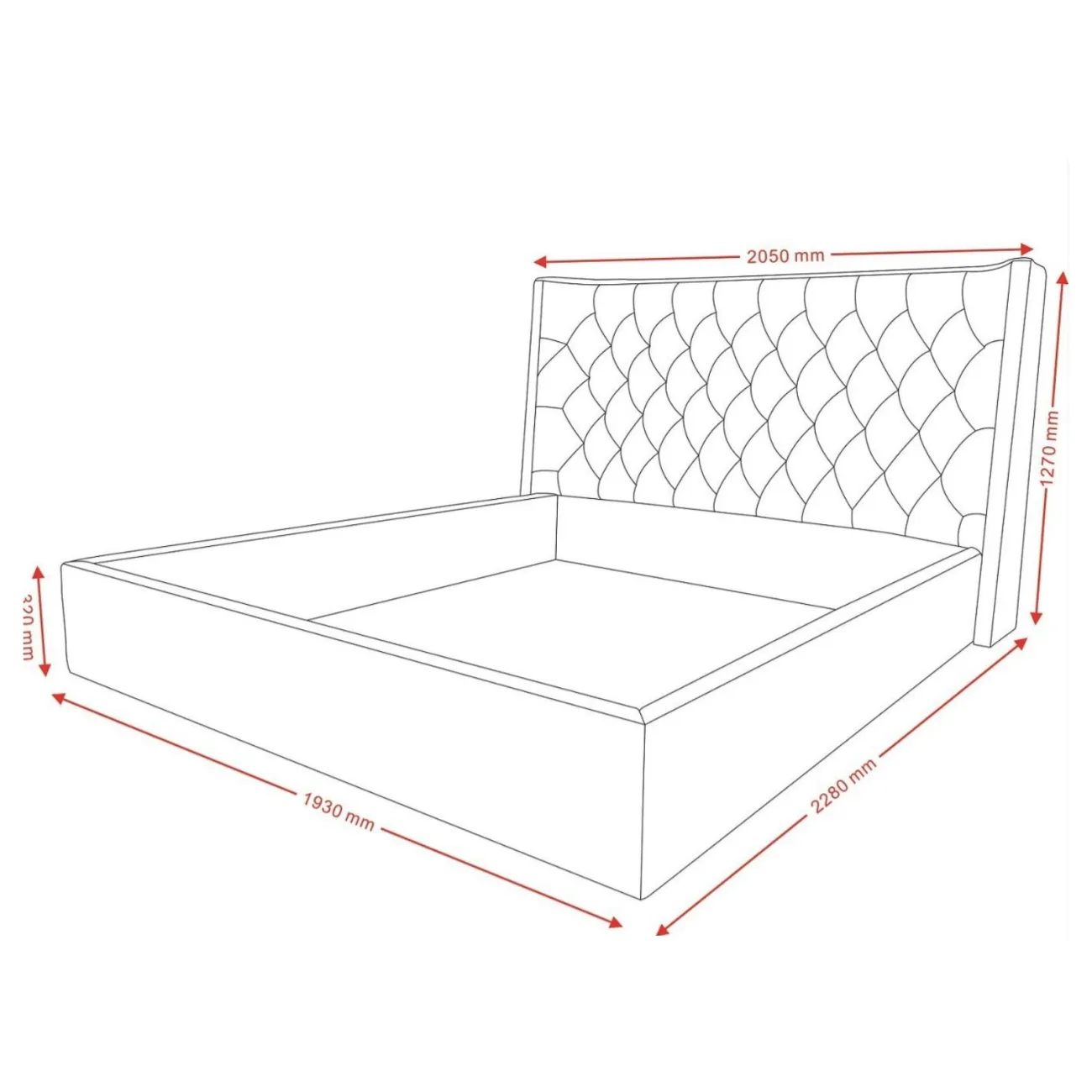 Кровать GC1726 (180-200) бежевый FA272-01 ESF