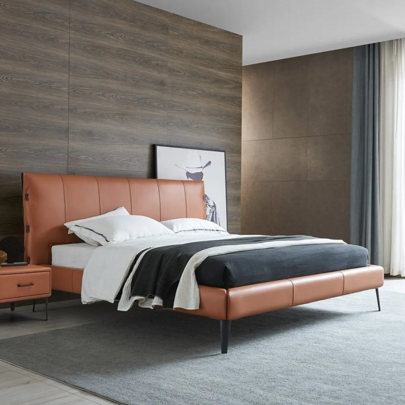 Кровать GC1727 (160-200) коричневый PC019-8095 ESF