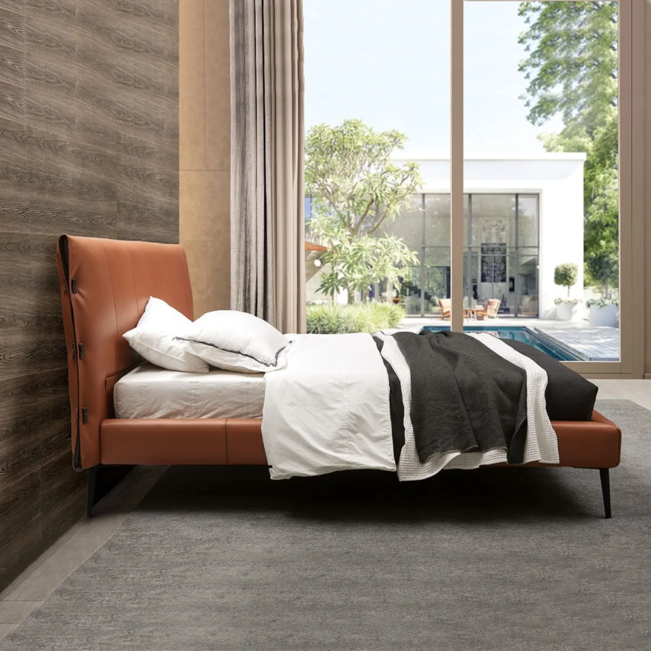 Кровать GC1727 (160-200) коричневый PC019-8095 ESF