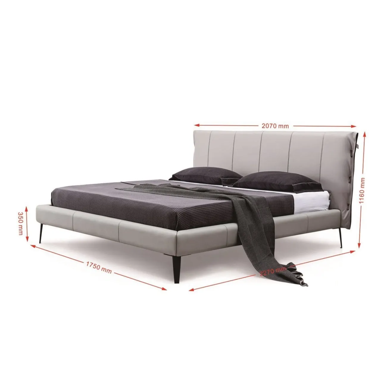 Кровать GC1727 (160-200) графит PC019-4099/SA110 ESF