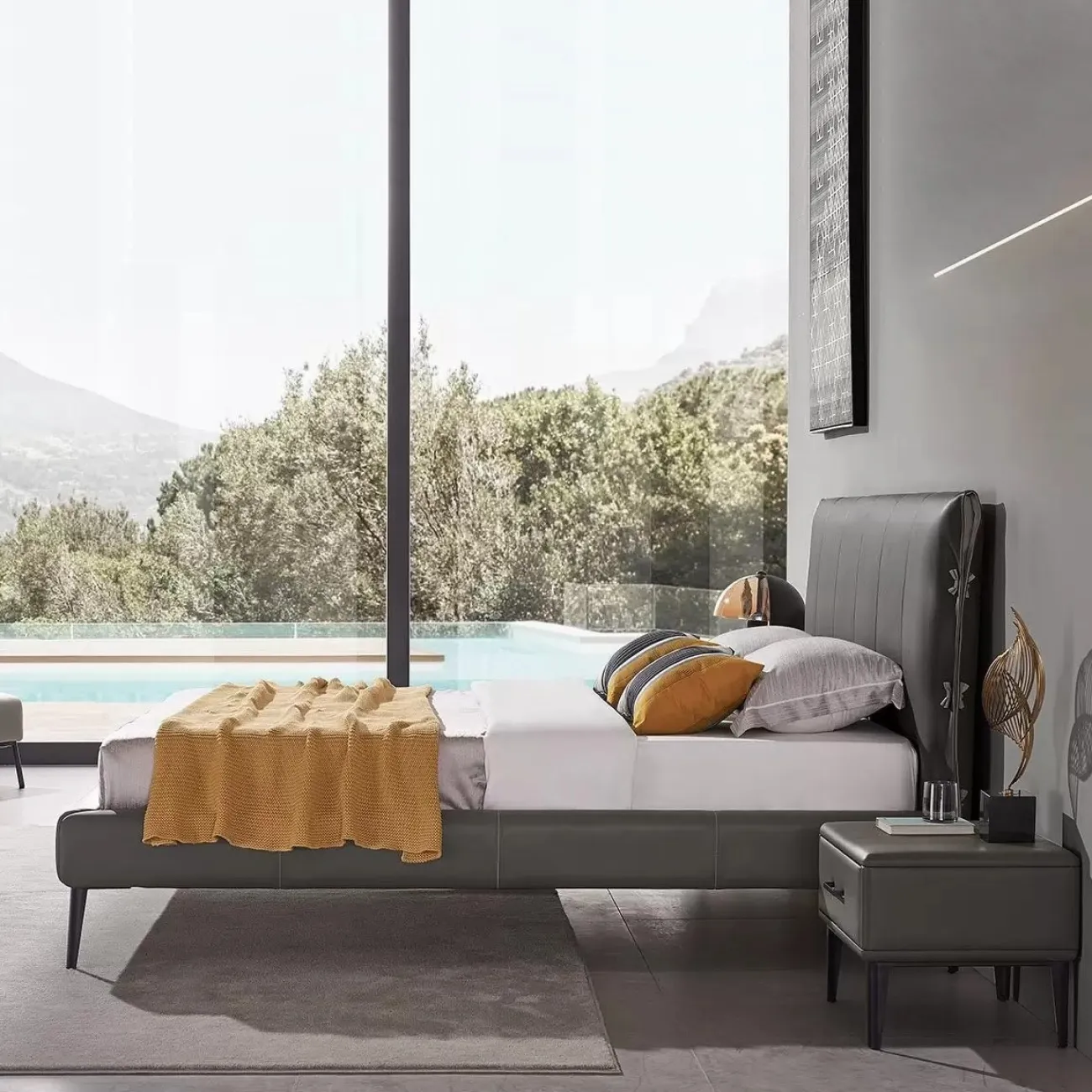 Кровать GC1727 (180-200) графит PC019-4099/SA110 ESF