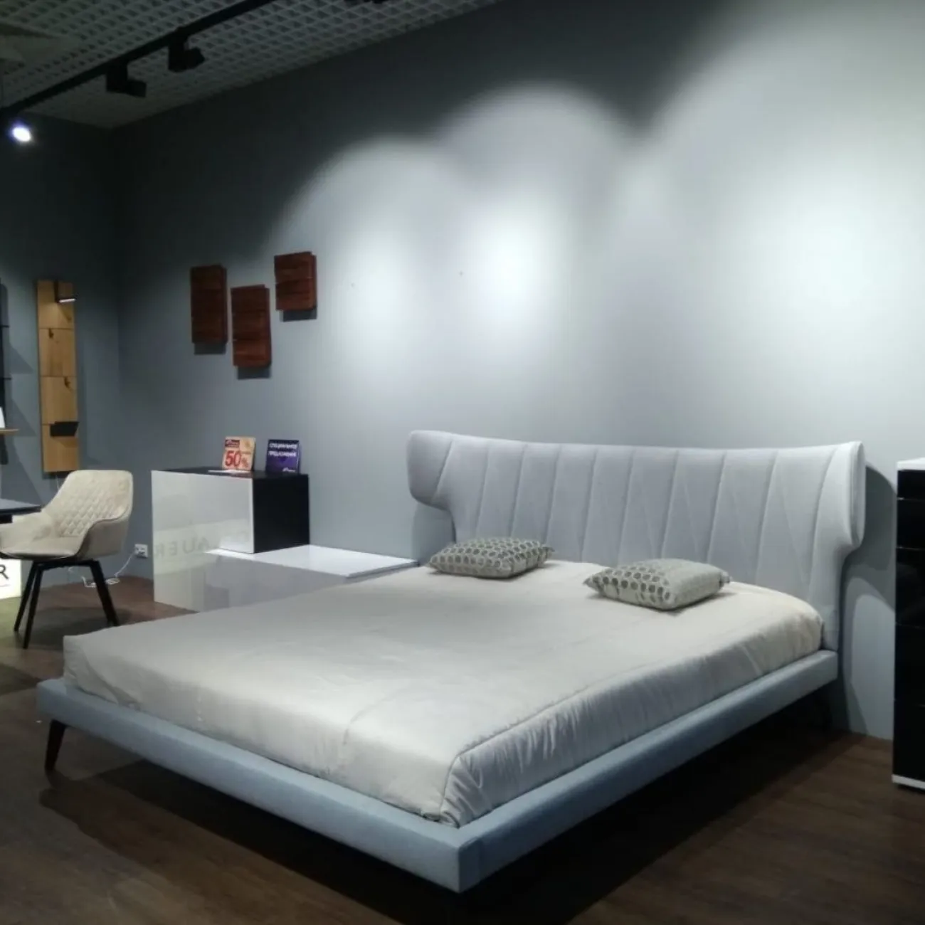 Кровать GC1801 (160-200) серый FA3014-03 ESF