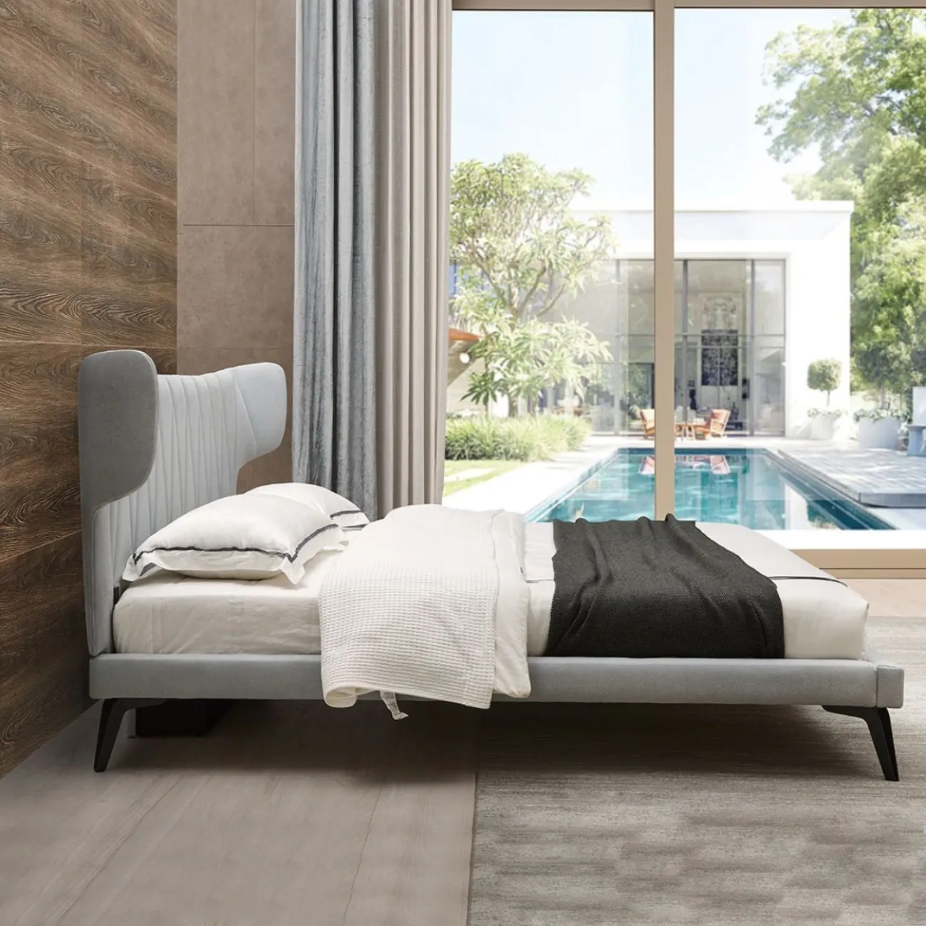 Кровать GC1801 (160-200) серый FA3014-03 ESF