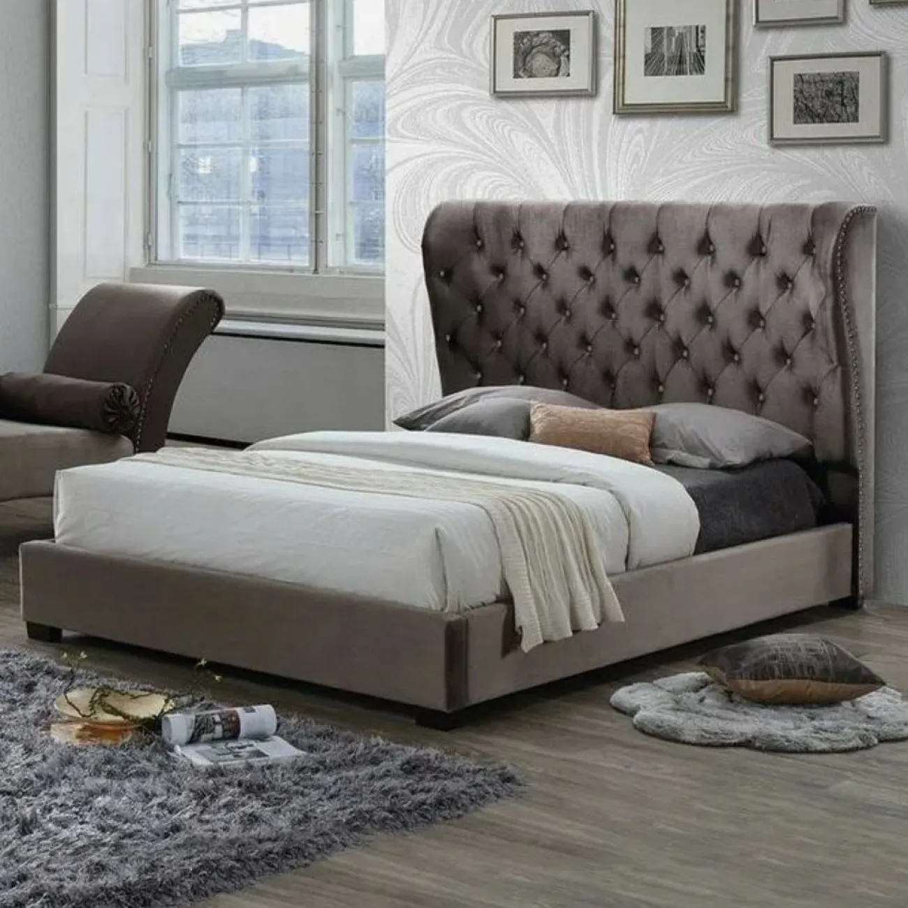 Кровать INFI2971 (160х200) коричневый ESF