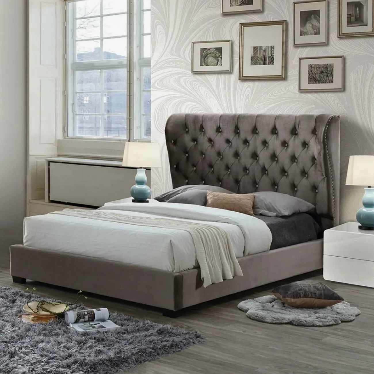 Кровать INFI2971 (160х200) коричневый ESF