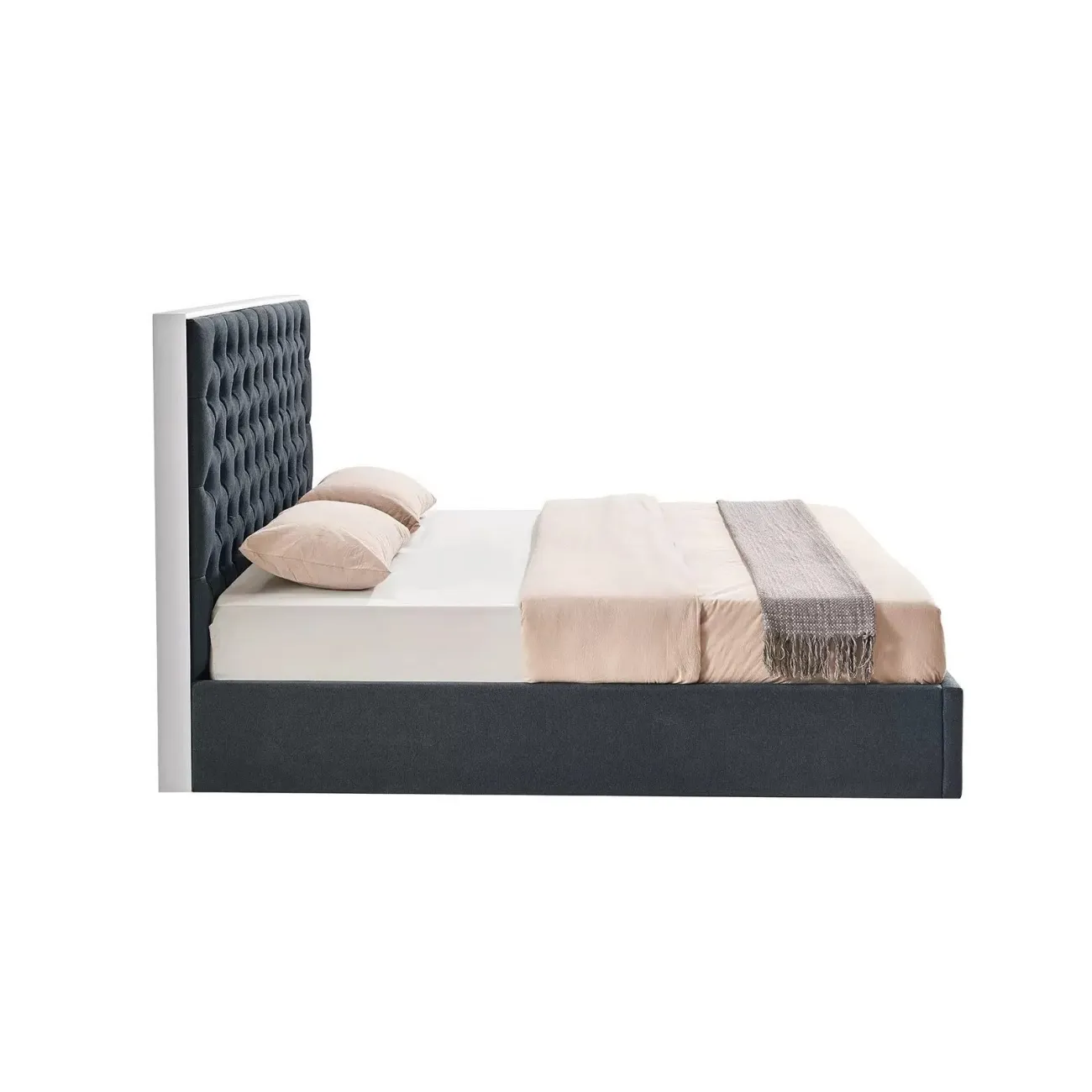 Кровать LBD1704 (160х200) серый UF860/19B с ящиком для белья ESF