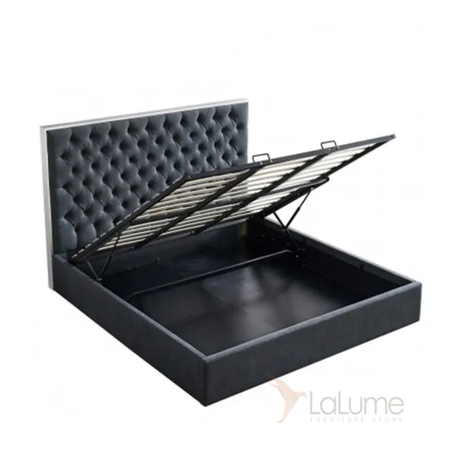 Кровать LBD1704 (180х200) серый UF860/19B с ящиком для белья ESF Кровать LBD1704 (180х200) серый UF860/19B с ящиком для белья ESF