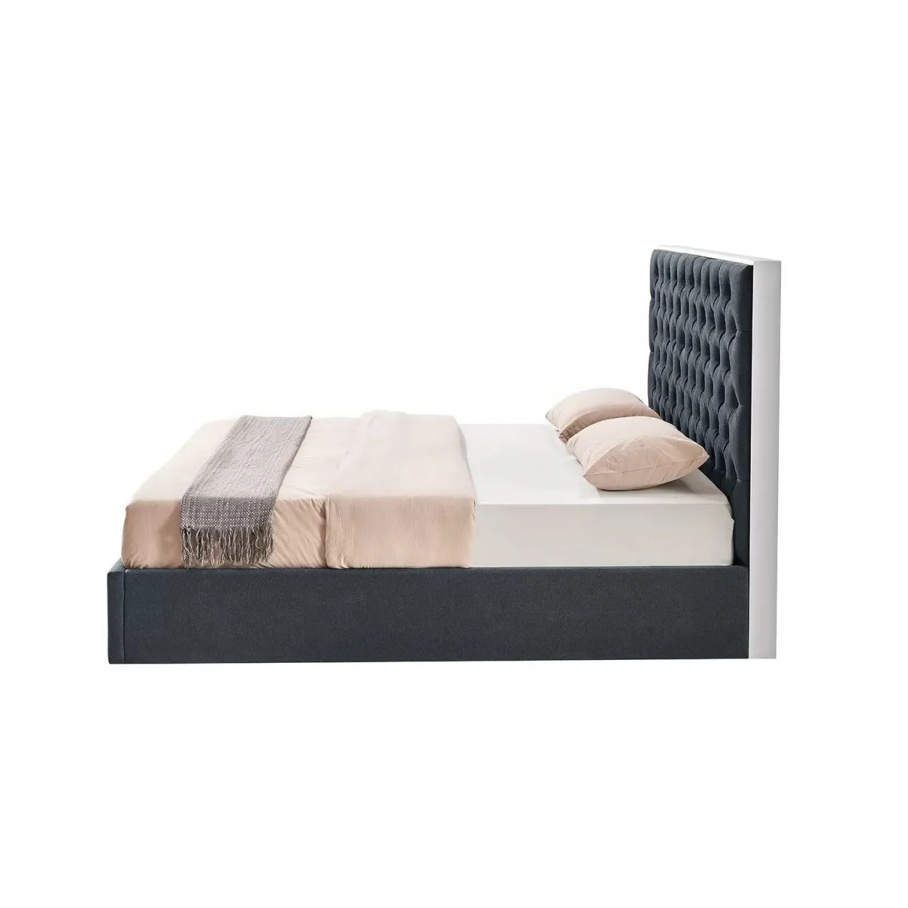 Кровать LBD1704 (180х200) серый UF860/19B с ящиком для белья ESF