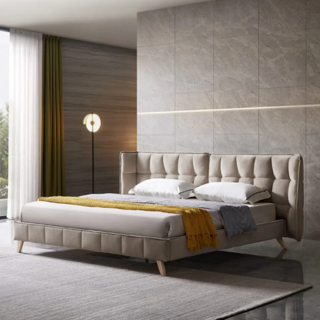 Кровать LBD8705 (180х200) бежевый UF910/01 ESF