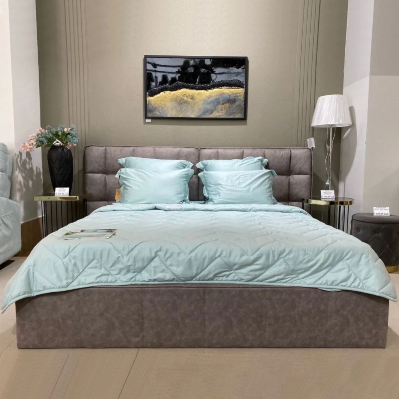 Кровать LBD8705 (180х200) бежевый 970-15 с ящиком для белья ESF