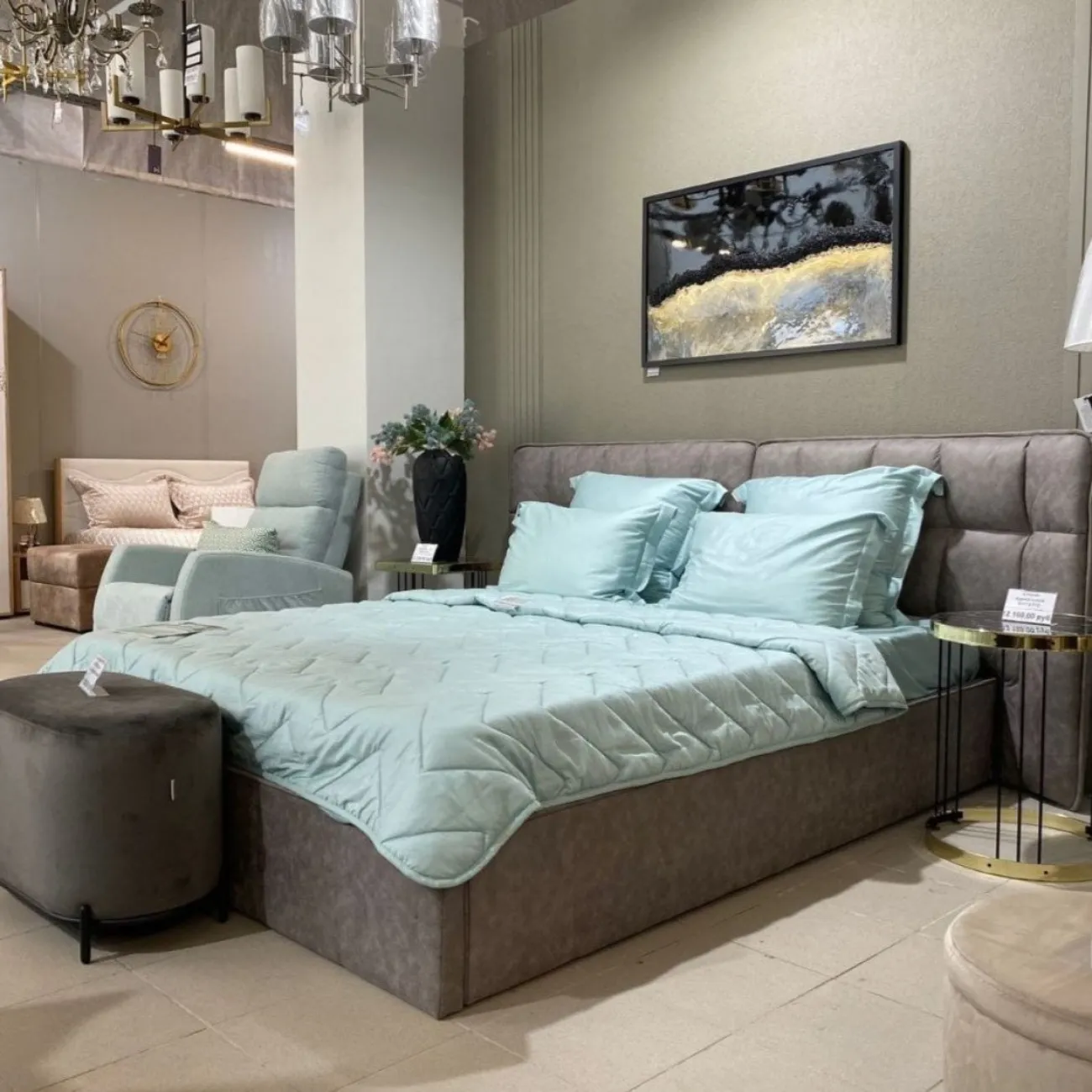 Кровать LBD8705 (180х200) бежевый 970-15 с ящиком для белья ESF