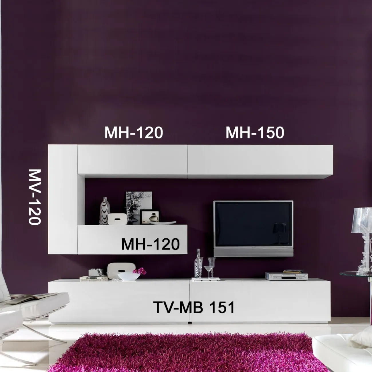 Навесной модуль MH-120 белый (откр.вниз) ESF