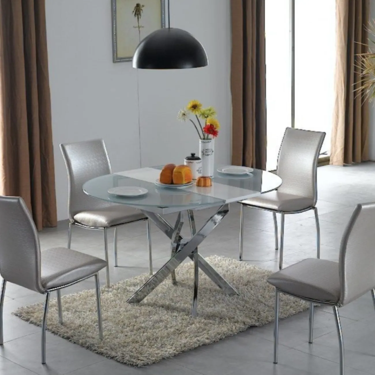 Стол B2303 белый/хром ESF 