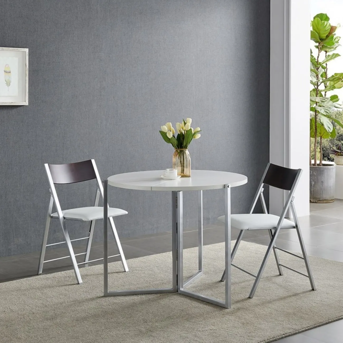 Стол B2389 D90  белый ESF