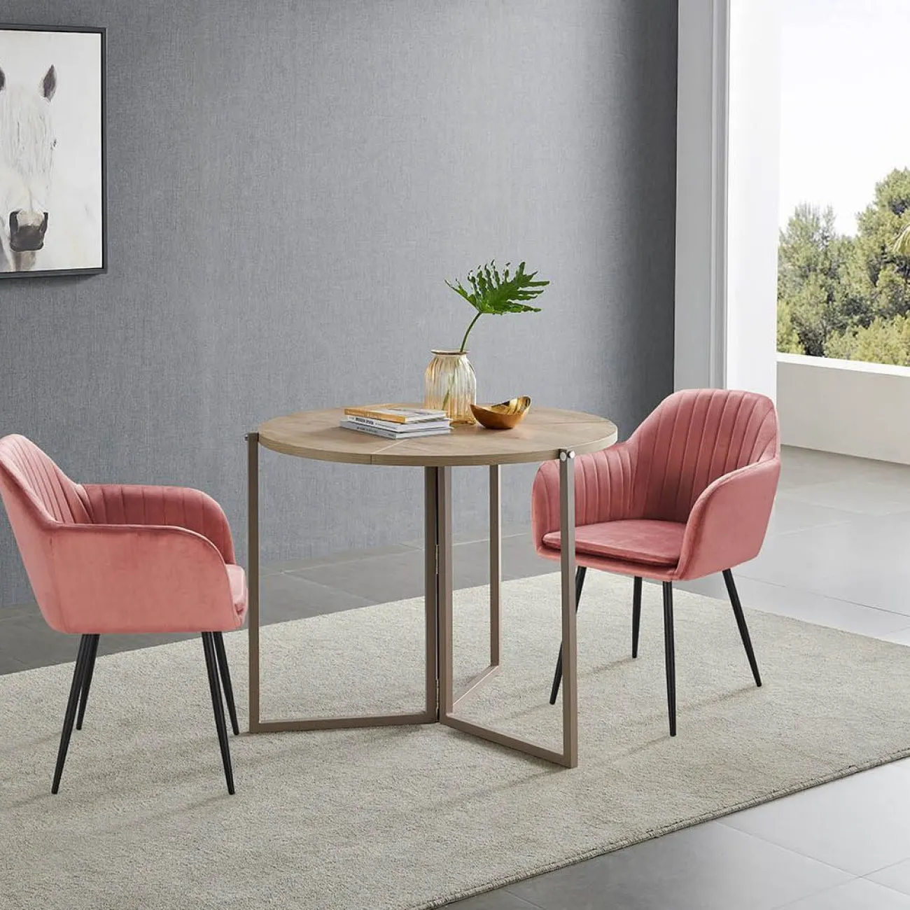 Стол B2389 D90  дуб ESF