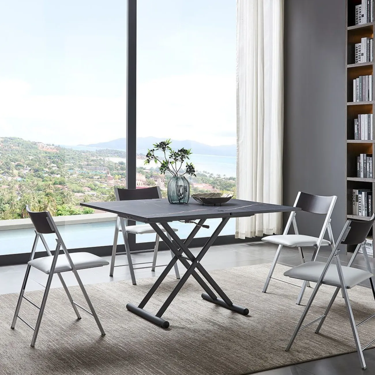 Стол B2448R черный мрамор ESF