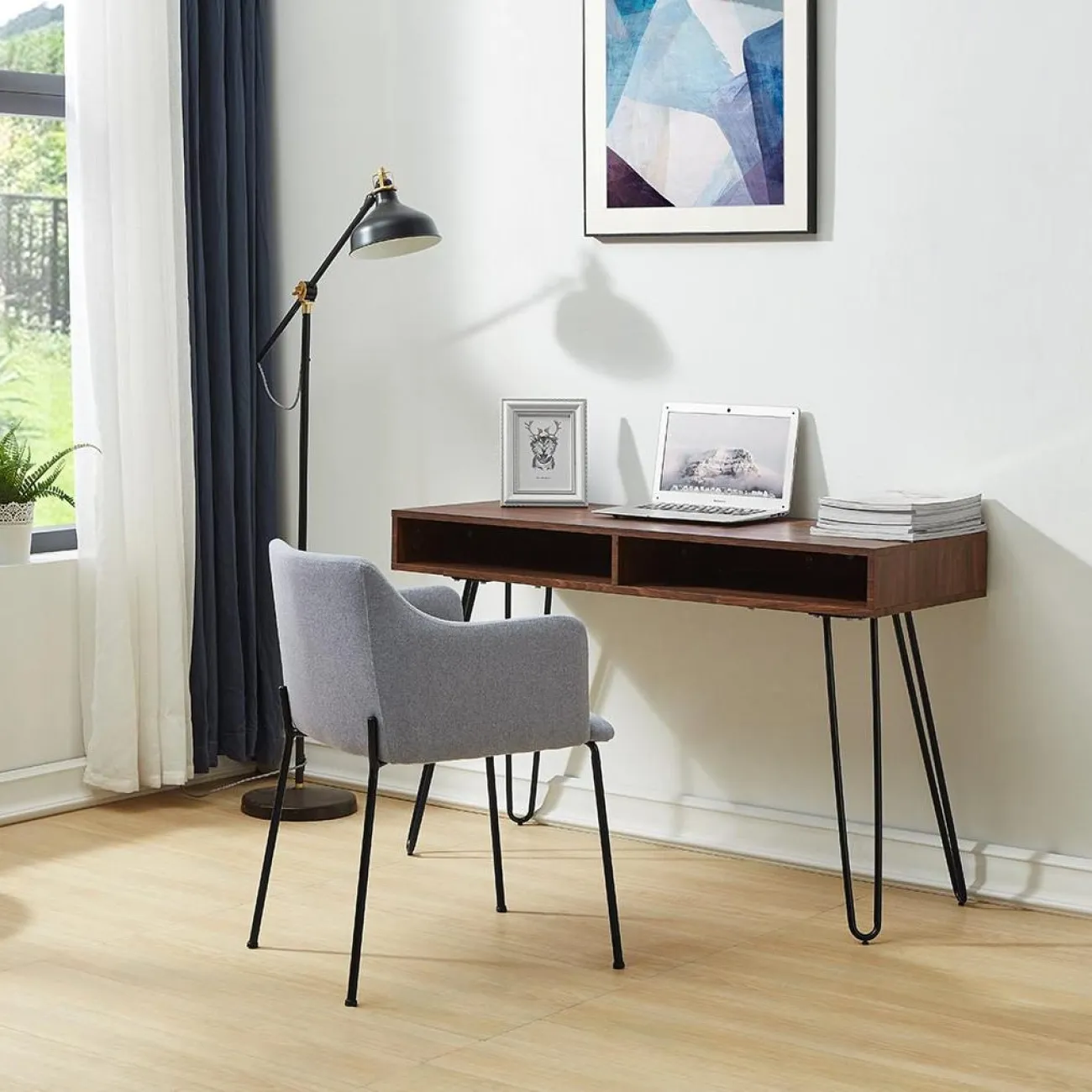 Стол D-003 орех/матовый черный ESF Стол D-003 орех/матовый черный ESF