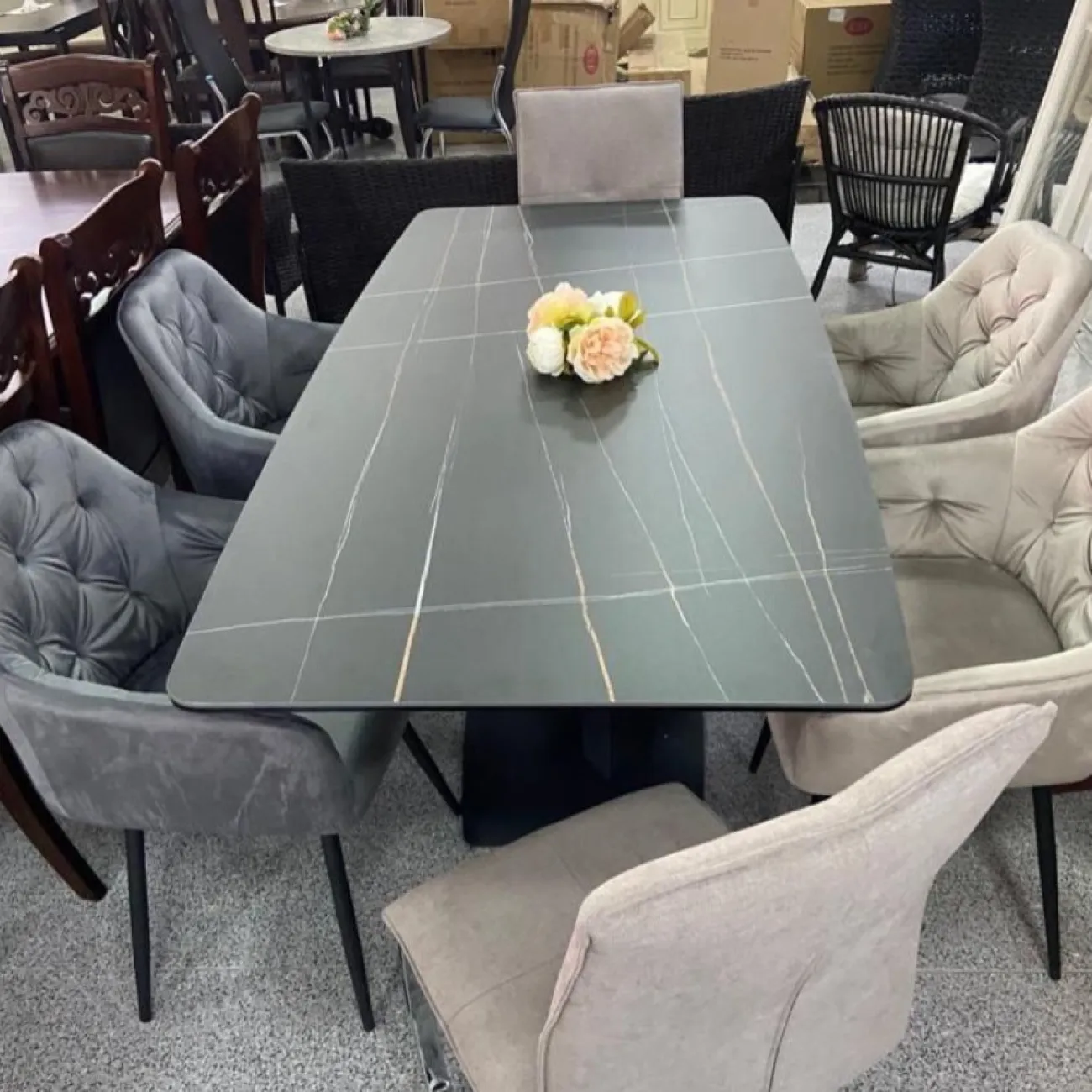 Стол DT-2017 черная керамика MR32 (180) ESF